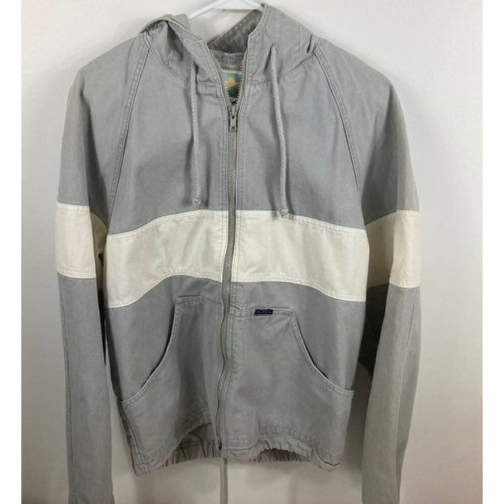 Mens Vintage 70s Alpha Fade Out‎ Sailcloth Canvas Full Zip Jacket M
